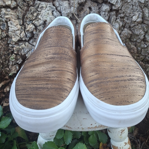 Vans Brushed Metallic Gold Slip-On Sneakers - Picture 5 of 8